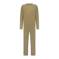 ملابس نوم رجالية باكمام طويلة - زيتي فاتح