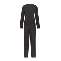 ملابس نوم نسائية باكمام طويلة - رمادي فحمي