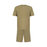 ملابس نوم رجالية باكمام قصيرة - زيتي فاتح