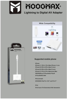 MOOGMAX محول لايتنينج إلى HDMI رقمي AV أصلي، أبيض،...