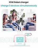 UGREEN شاحن UGreen Nexode RG 65w سريع بثلاثة منافذ...