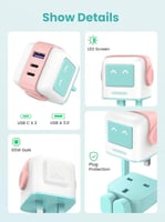 UGREEN شاحن UGreen Nexode RG 65w سريع بثلاثة منافذ...