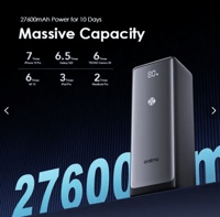 oraimo باور بانك 27600 مللي أمبير 130 واط أسود =48...