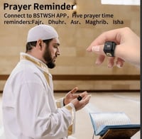 BSTWSH خاتم الذكر والتسبيح الذكي، بلون أسود، خاصية...