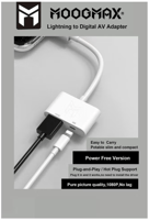 MOOGMAX محول لايتنينج إلى HDMI رقمي AV أصلي، أبيض،...