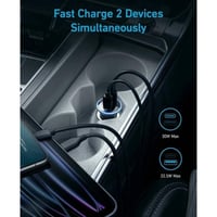 ANKER انكر - شاحن سيارة بمنفذ تايب سي و منفذ يو اس...