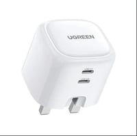 UGREEN شاحن جداري يوجرين نكسود بمنفذين PD وبمنفذ U...