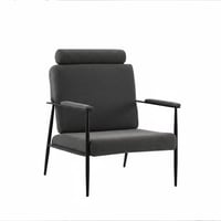 كرسي قماش مفرد مريح للجلوس - رمادي غامق