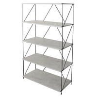 ارفف مفتوحة ستاند خشب ماليزي 5 ادوار - لون رمادي