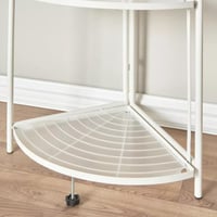 رفوف تنظيم معدنية زاوية 3 أدوار لون ابيض