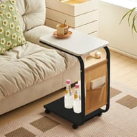 طاولة متحركة للتقديم والخدمة دورين مع جيب تخزين جا...