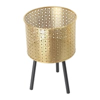 طقم مراكن ورد وأشجار الزينة ستيل مخرم 2 حبة ذهبي