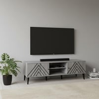 طاولة تلفزيون خشبية 180 سم 2 درج وارفف خشب ماليزي...