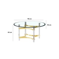 طاولة اكريليك دائري سطح زجاج - 90 سم