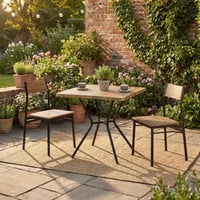 طاولة طعام خشب مع 2 كراسي مقاس 75*75*75 سم