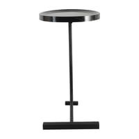 طاولة خدمة اسود بتصميم رخامي وقاعدة ثابتة