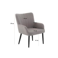 كرسي الجلوس قماش بوكليه - رمادي فاتح