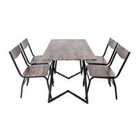 طاولة طعام خشب بني 4 كراسي مقاس 110*70*74.5 سم