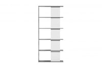 وحدة تخزين رفوف جانبية رمادي وابيض