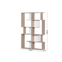 وحدة أرفف بتصميم مفتوح خشب ماليزي لون خشبي وابيض م...