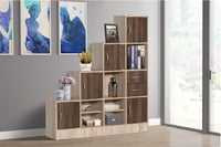 وحدة أرفف مكتبية مدرجة – خشب ماليزي – 4 أدوار مع أ...