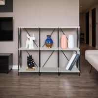 طاولة كونسول خشب ماليزي 3 ادوار - لون رمادي