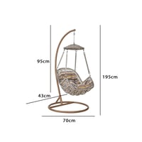 كرسي أرجوحة راتان معلق للحديقة - لون رمادي
