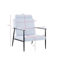 كرسي قماش مفرد مريح للجلوس - ابيض