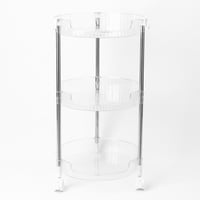 أرفف تنظيم اكريلك بعجلات 3 أدوار