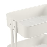 عربة تخزين 3 أدوار مع عجلات متحركة لون أبيض