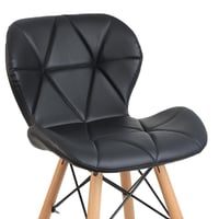 كرسي بار اسود مرتفع ارجل خشب 98 سم