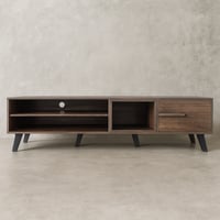 طاولة تلفزيون خشب ماليزي 160 سم مع درج و2 ارفف لون...