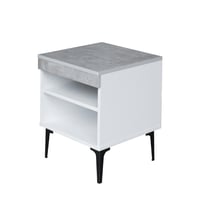 كومودينو رفين خشب ماليزي - أبيض ورمادي