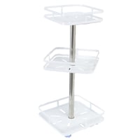 رفوف تنظيم حديد مربعة 3 أدوار لون أبيض