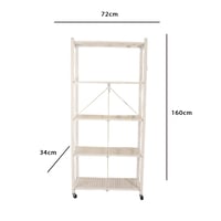 وحدة رفوف معدن للتخزين 5 ادوار بعجلات قابلة للطي -...