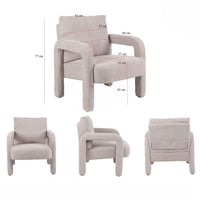 كرسي مفرد قماش مريح عند الجلوس - بيج