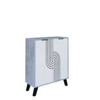 خزانة أحذية خشب ماليزي 4 أرفف بابين – تصميم رمادي...