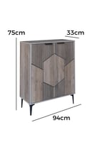 دولاب أحذية بابين خشب ماليزي 4 مستويات لون خشبي مخ...