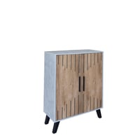 خزانة أحذية مودرن 4 أرفف ببابين خشب ماليزي , رمادي...