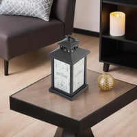 فانوس إضاءة رمضان بالبطارية - اسود وابيض