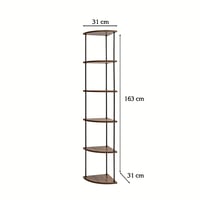 وحدة تخزين رفوف 6 مستويات شكل زاوية - بني
