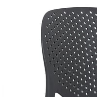 كرسي بلاستيك قوي مع مسند ظهر اسود