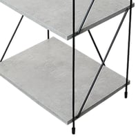 وحدة رفوف خشب ماليزي 4 ادوار متعددة الإستخدام رماد...