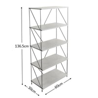 وحدة رفوف خشب ماليزي 5 ادوار متعددة الإستخدام رماد...