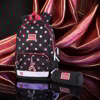 شنطة مدرسيه ومقلمية اسود A-07-5