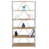 رفوف ستاند خشب ماليزي تصميم مفتوح 6 ادوار لون خشبي