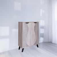 خزانة احذية بابين - لون خشبي