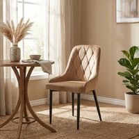 كرسي مفرد بيج من المخمل