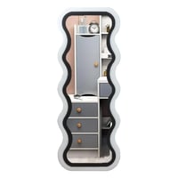 مرايا طويله جدارية مع إطار مموج