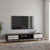 طاولة تلفزيون 200 سم خشب ماليزي , درجين وارفف - بن...